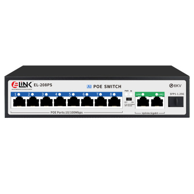 E-Link EL-208PS 8-Port PoE 2-Port Uplink Gigabit 1SFP PoE Switch