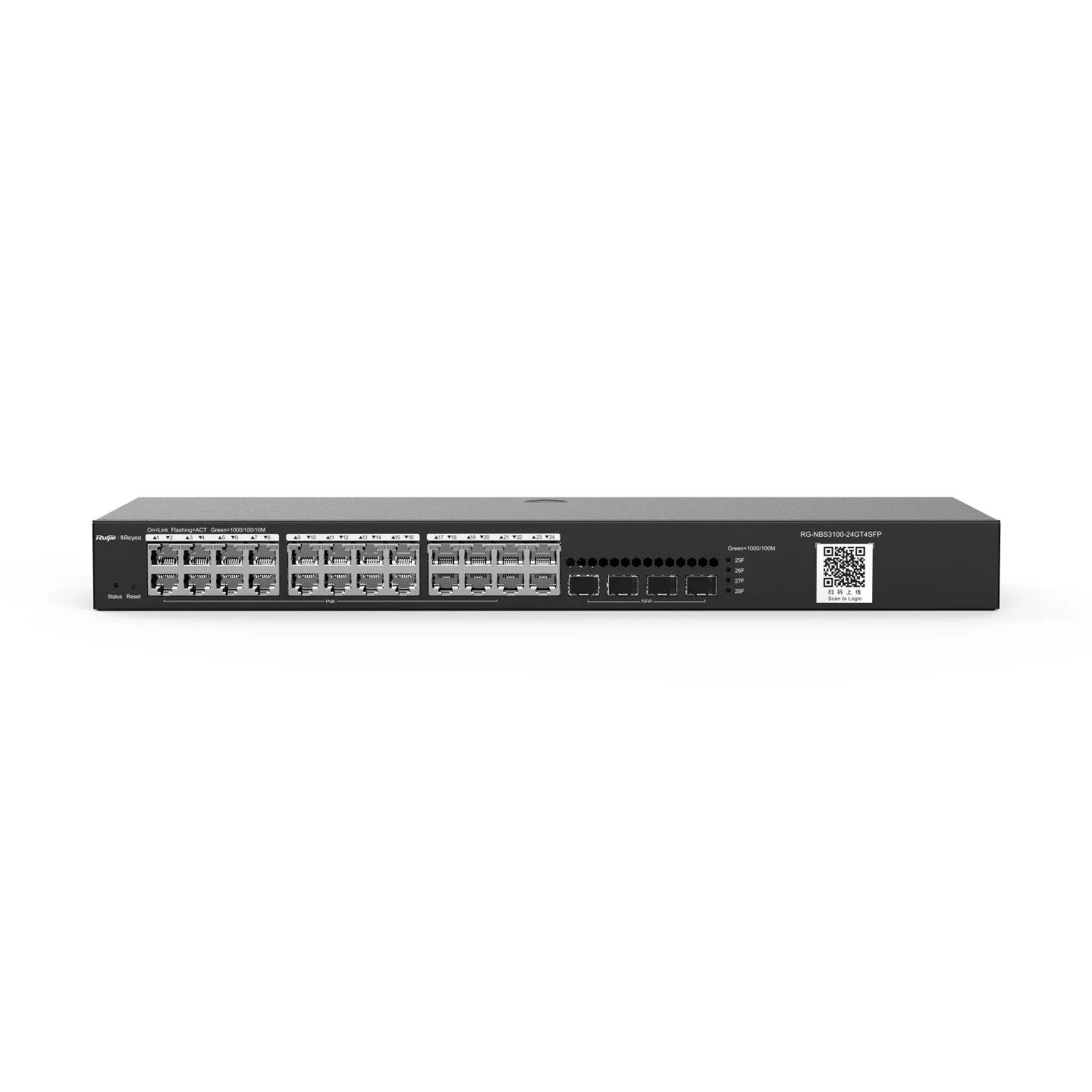 Ruiji RG-NBS3100-24GT4SFP 28-Port Gigabit Layer 2 Cloud Managed Non-PoE Switch