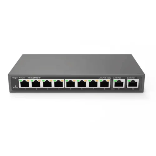 Ruijie RG-ES110D-P 10-Port Desktop Unmanaged PoE Network Switch