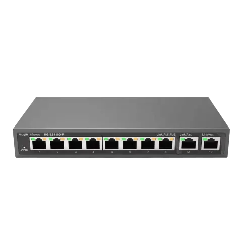 Ruijie RG-ES110D-P 10 Port Desktop Unmanaged PoE Switch