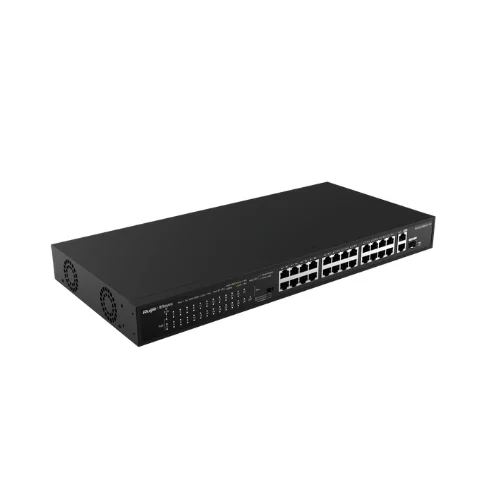 Ruijie RG-ES126S-P V2, 24-Port 10/100 Mbps with 2-Port Gigabit Rackmount PoE Switch